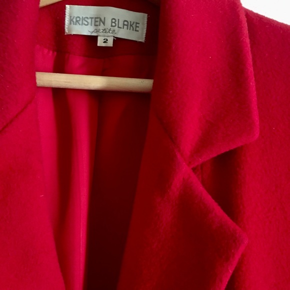 Kristen Blake 100% Merino Wool Long Vintage Coat. Shabby Chic double-breasted 2P - Picture 5 of 10